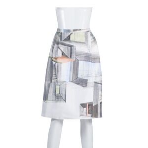 Clover Canyon Interior Perspective Abstract Sketch Vogue Runway Skirt M